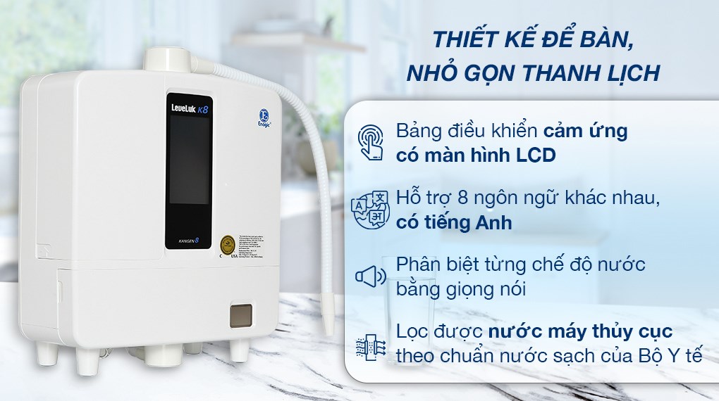 MÁY ION KIỀM KANGEN LEVELUK K8 – 8 TẤM ĐIỆN CỰC &#8211; 10 NGÔN NGỮ